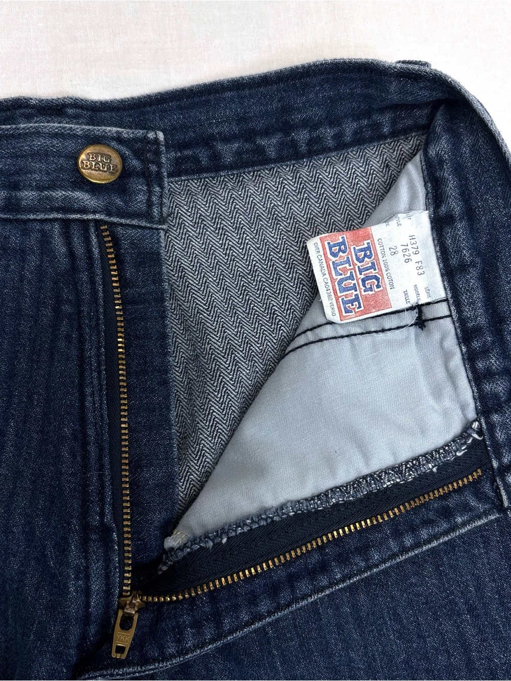 Vintage Big Blue Pinstripe Denim Jeans High Waist Skinny Sz 28 - Picture 6 of 12